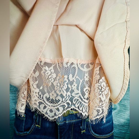 ShineStar Pink Spaghetti Strap Crop Top Shirt Lace Underlay Cami ~ X-Large - Picture 3 of 10